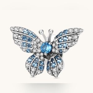 Gnoce Morpho Butterfly Sterling Silver Charm Stopper